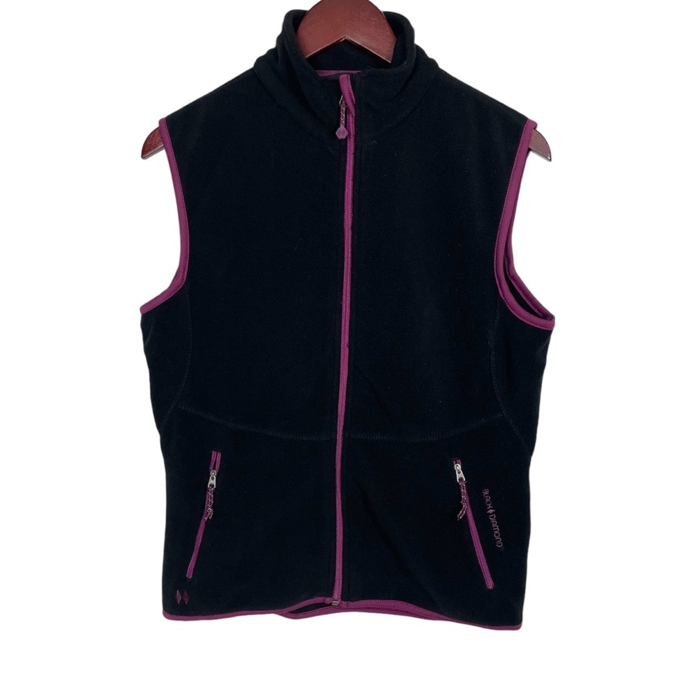 Black Diamond Women's Fleece Black and Purple Double Diamond Vest Size S